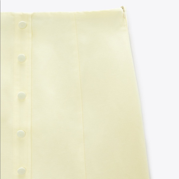 🦙📦Zara linen blend mink skirt Medium Pale yellow - Picture 5 of 5